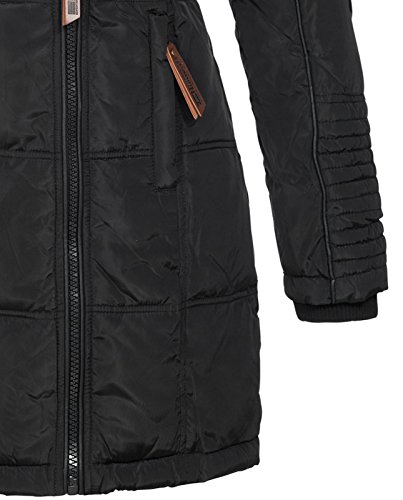 Geographical Norway BEAUTIFUL LADY - Parka cálida mujer - Abrigo grueso con capucha de piel falsa - Chaqueta de invierno - Chaqueta larga con forro cálido - Regalo para mujer Moda casual (Negro M)