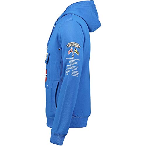 Geographical Norway GYMCLASS Men - Sudadera Capucha Bolsillos Hombre - Chaqueta Casual Hombres Abrigo - Camisetas Camisa Manga Larga - Hoodie Deportiva Regular Fitness Jacket Tops (Azul Real)