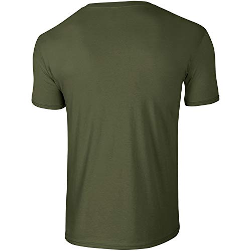 Gildan - Suave básica Camiseta de Manga Corta para Hombre - 100% algodón Gordo (Grande (L)) (Marrón Chocolate)