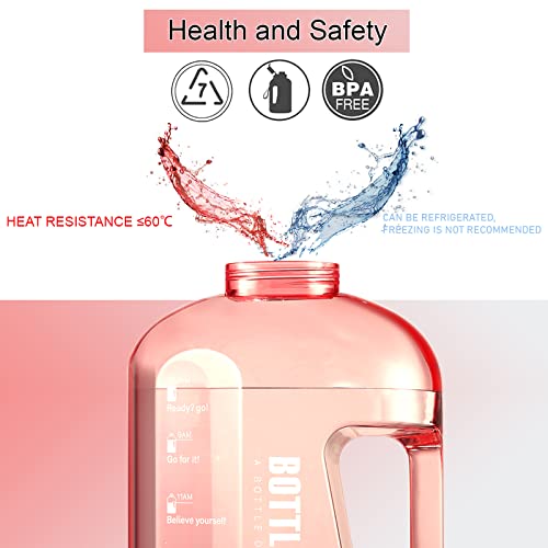 Glaxcidy Botella de Agua Deportiva, 1,5L BOTTLED JOY Botella Agua con Pajita, Water Bottle con Marcador de Tiempo para Medir la Ingesta Diaria De agua, sin BPA para Athletic, Gimnasio, Oficina