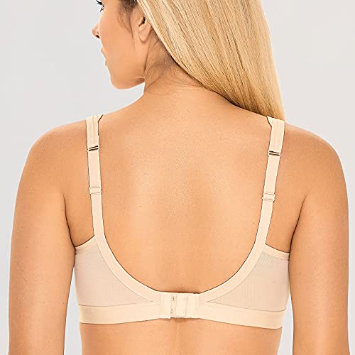 Gratlin - Sujetador de Lactancia de Copa Completa Algodón sin Aros para Mujer Beige# 95G
