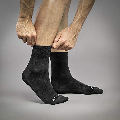 GripGrab Merino Lightweight SL - Calcetines de ciclismo con lana de merino, transpirables, cómodos para todo el año, color negro, M (41-44)