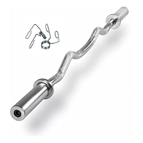 Grupo Contact Barra olímpica Zeta (para Disco de 50 mm) Maciza, Profesional con Casquillos de Giro.