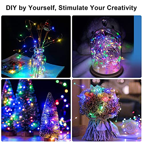 Guirnalda Luces Pilas, Luces Navidad Colores 12M 120 LED [2 Pack], Luces LED Pilas y Exterior Interior Luces Decorativas para Decoración Navidad, Halloween, Habitación, Árbol, Jardín, Casas, Boda