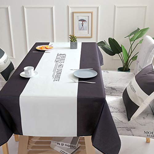 GUOCU Mantel de Algodón de Lino Rectangular Mantel de Mesa Impermeable Antimanchas Decoración para Cocina Comedor Fiesta Mantel Silla Juego de Tela Carta de Cafe 120 * 120