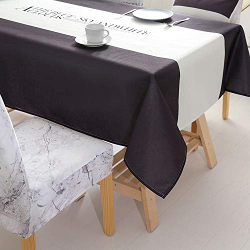 GUOCU Mantel de Algodón de Lino Rectangular Mantel de Mesa Impermeable Antimanchas Decoración para Cocina Comedor Fiesta Mantel Silla Juego de Tela Carta de Cafe 120 * 120
