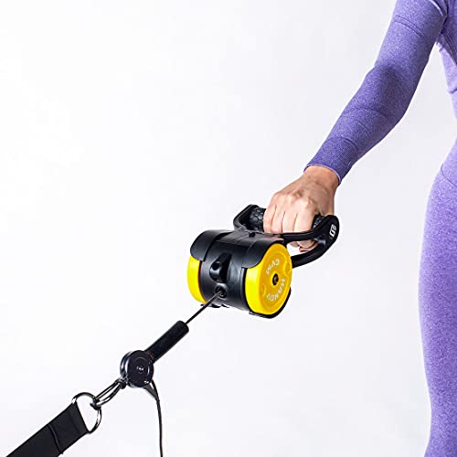HANDY GYM Go-El Gimnasio en casa más pequeño, Potente y portátil del Mundo - Entrenamiento en casa - hasta 18 Kilos Resistencia en Menos de 1Kg-Equivalente a una Maquina de Gimnasio Multifuncional