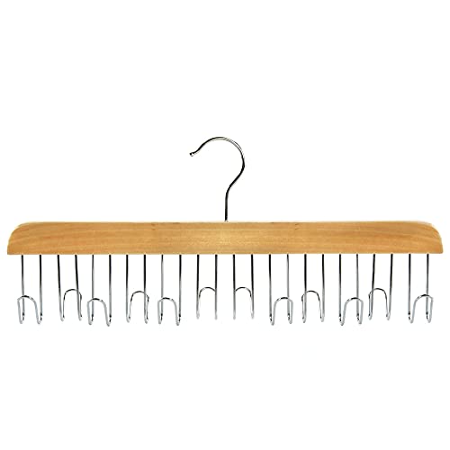Hangerworld Percha 12 Cinturones Madera Premium Ahorra Espacio Ganchos de Metal Complementos