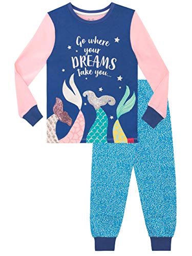 Harry Bear Pijamas para niñas Sirena Ajuste Ceñido Azul 6-7 Años