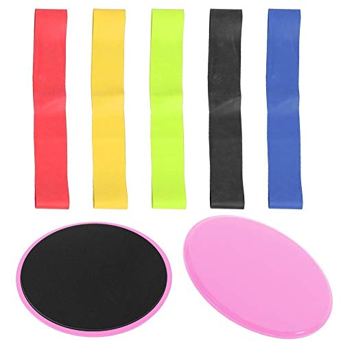 Heitune Deportes del Ejercicio de Discos de Disco Deslizante resbalador del Entrenamiento del Entrenamiento Estera de Entrenamiento (Rosa)