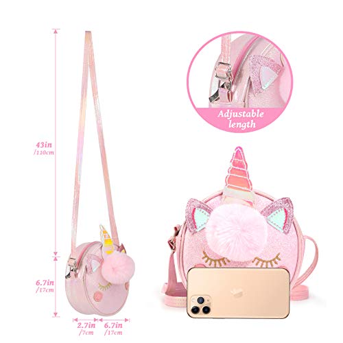 Hifot Unicornio Niña Bolso Monedero Joyas Accesorios Princesa Collar Pulsera Pendientes Anillos Pinzas de Cabello,Bandolera Favores del Partido del Traje Regalo para Vestir Juego de imaginación