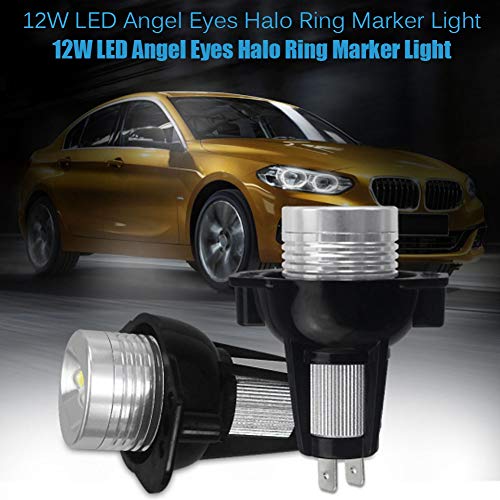 Hlyjoon LED Ojos de Ángel Luz LED 2 uds 12W Anillo de Halo Marcador Luz Ojos de Ángel Bombillas para BM_W E90 E91 2005-2008 Lámparas de automóvil