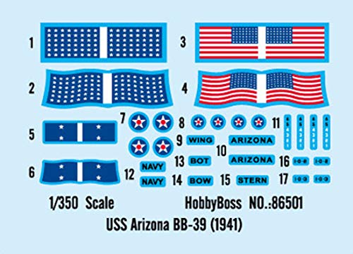Hobby Boss 86501 - USS Arizona BB-39 (1941) - Barco de guerra [importado de Alemania]