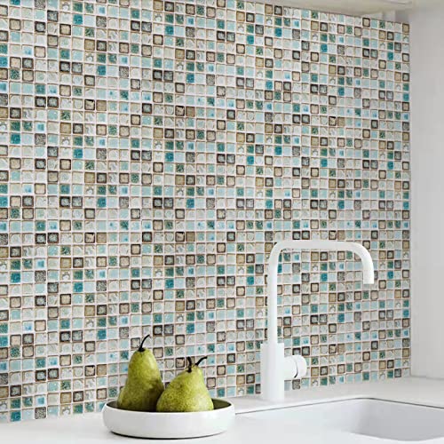 Hode Mosaico Pape Adhesivo para Cocina Azulejo Baño Pegatinas de Baldosas Sticker Vinilos Decorativos Verde 40X200cm