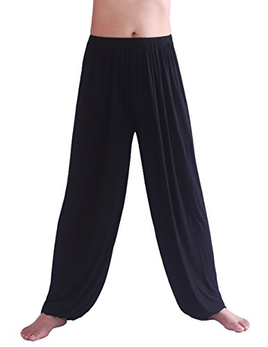 Hoerev Pantalones de Yoga/Pilates para Hombre, Color Negro, Talla Large