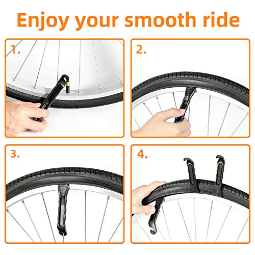 HZJD 4 Piezas Palancas para neumáticos Bicicleta, la Herramienta es Suave en su Conjunto, no dañará el talón, el diseño Profesional facilita el Trabajo, la Mejor Herramienta de reemplazo