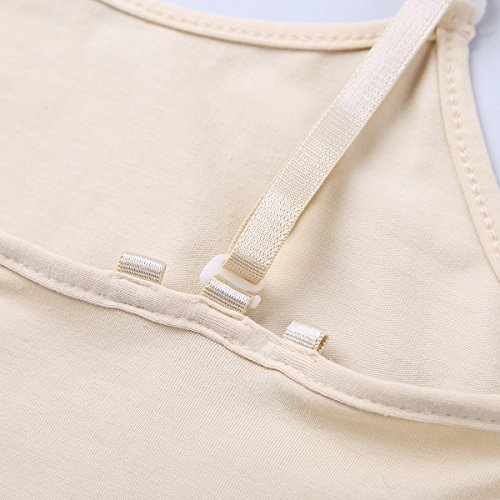 IEFIEL Maillot Ballet Niña Body de Patinaje Artistico Maillot Danza Gimnasia sin Mangas Leotardo Gimnasia Rítmica Traje Deportivo Fitness Elastico Beige 6-8 años