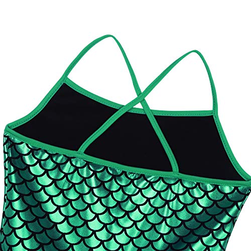 IEFIEL Vestido Danza Ballet para Maillot Tutu Princesa de Patinaje Artistico Vestido Sirena Sin Manga de Gimnasia Ritmica Dancewear Verde 10 años