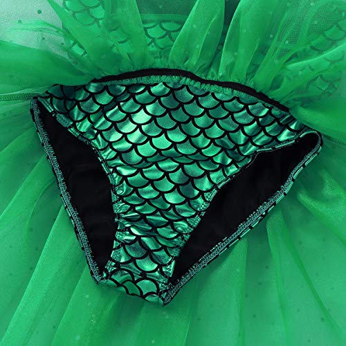 IEFIEL Vestido Danza Ballet para Maillot Tutu Princesa de Patinaje Artistico Vestido Sirena Sin Manga de Gimnasia Ritmica Dancewear Verde 10 años