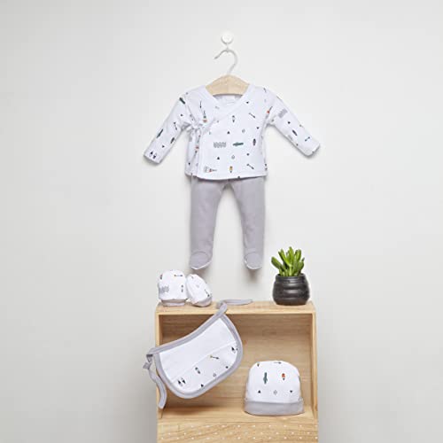 Interbaby SET07-31 - Set Primera Puesta Indio Gris Para Recién Nacido 5 Piezas, 340 g