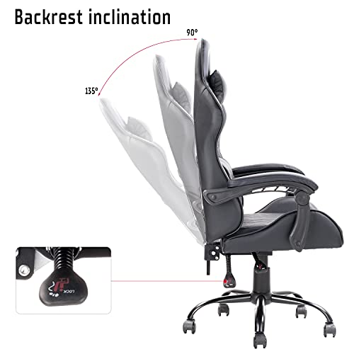 Itek Gaming Chair Rhombus PF10, Cloruro de polivinilo, Negro, Normale