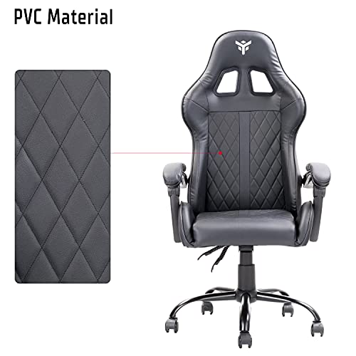 Itek Gaming Chair Rhombus PF10, Cloruro de polivinilo, Negro, Normale