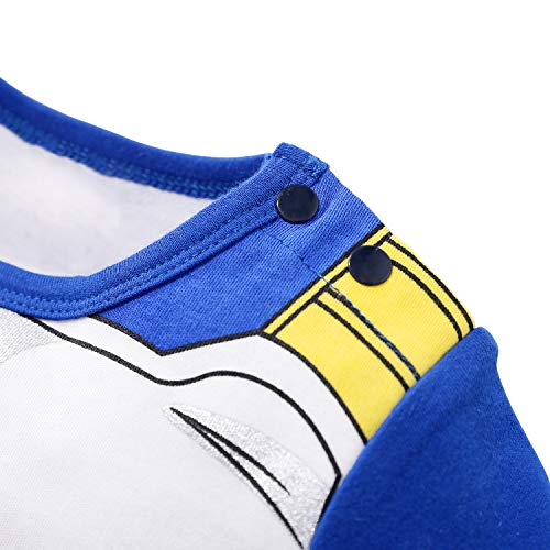 IURNXB Mono para bebé recién Nacido de Manga Corta con diseño de Dibujos Animados para niños y niñas, Azul, 1-3 Meses (Talla del Fabricante: 59)