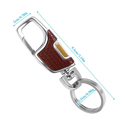 Iyowei 3Pcs Llavero Coche Llavero Mosqueton Llavero de Aleación de Metal Liberación Rápida con 2 Anillos Desmontables Llavero para Llaves de Coche Casa Oficina (Negro, Marrón)