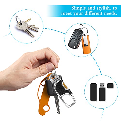 Iyowei 3Pcs Llavero Coche Llavero Mosqueton Llavero de Aleación de Metal Liberación Rápida con 2 Anillos Desmontables Llavero para Llaves de Coche Casa Oficina (Negro, Marrón)