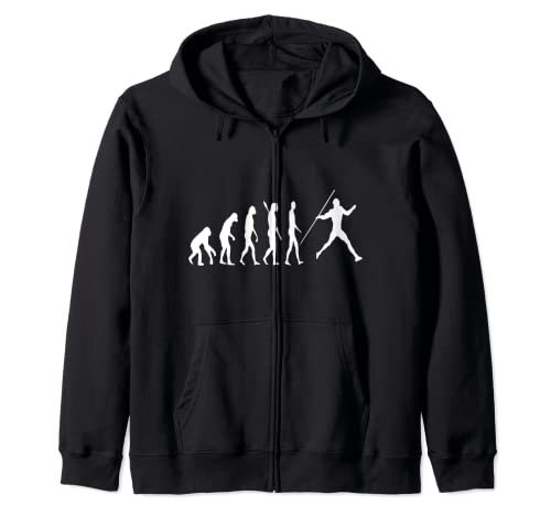 Jabalina Evolución Atletismo Lanzador Jabalinista Sudadera con Capucha