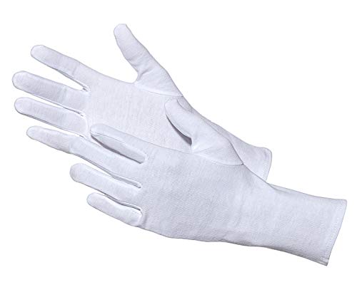 Jah 3203 oekotex - Guantes de algodón (12 pares, ligeros, talla 6), color blanco