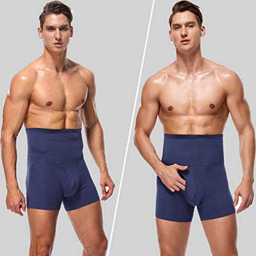 Joweechy Calzoncillos Hombre Cintura Alta Braguita Moldeadora Bóxer Ropa Interior de Deporte Faja Reductora Fajas Pantalones para Hombre Adelgazante Abdomen Shapewear BL/4XL