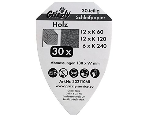 Juego de 30 hojas de papel de lija para madera compatible con lijadora manual Parkside Lidl
