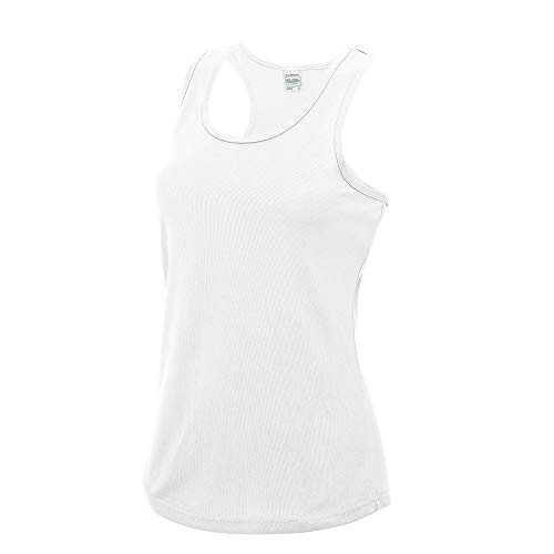 Just Cool- Camiseta de Tirantes Ajustada para Mujer (Pequeña (S)) (Naranja eléctrico)