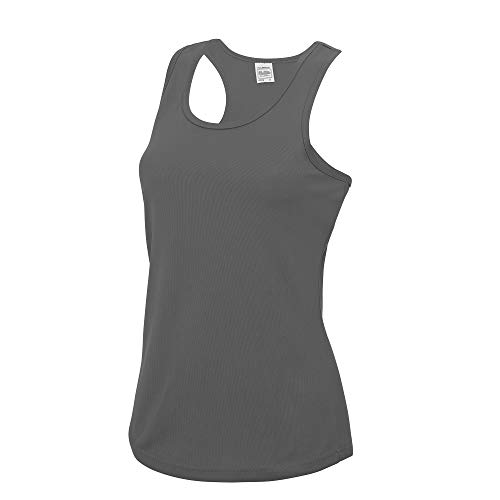 Just Cool- Camiseta de Tirantes Ajustada para Mujer (Pequeña (S)) (Naranja eléctrico)