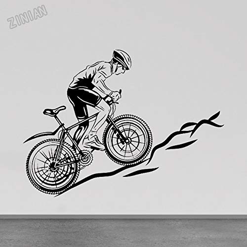 JXGG Calcomanía de Pared de Vinilo para Bicicleta Sala de Estar Bicicleta de Carrera Ciclismo Sala de Adolescentes Pegatinas de Pared Vinilo Ciclista Deportivo Mural de Pared para Gimnasio 42x57 cm