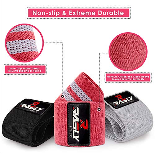 Kanzy Bandas Elasticas Musculacion, Bandas de Resistencia Fitness de Tela 3 Niveles Cintas Elasticas Musculacion Mujeres y Hombres para Cadera, Piernas, Yoga, Pilates, Bandas Elasticas Gluteos
