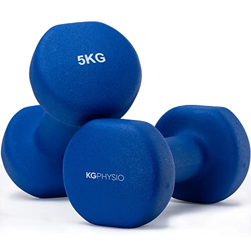 KG Physio Mancuernas De Neopreno De Calidad Profesional Juego De 2 Pesas (2 x 5KG)