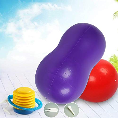 KRUIHAN Bola de Yoga de Cacahuete Pelota Bola de Entrenamiento de Gimnasia Bola de Equilibrio Entrenamiento Bola de Masaje(Púrpura)