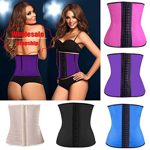 KSFBHC Caucho Faja for Las Mujeres Fajas Cintura Que Adelgaza la Correa de Cintura del corsé del Bustier (Color : Apricot, Size : Small)