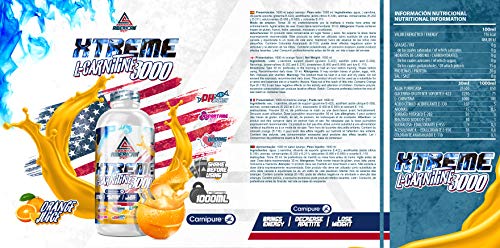 L-CARNITINE, L-CARNITINA Liquida 3000mg - Quemador de Grasa - Perder peso, American Suplement - 1litro …