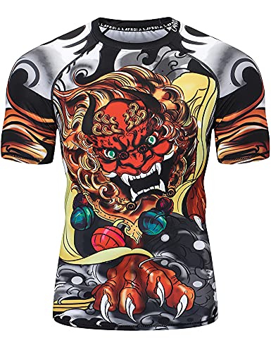 LAFROI Camisa de compresión de manga corta UPF 50+ Baselayer Performance para hombre, Baile de, L