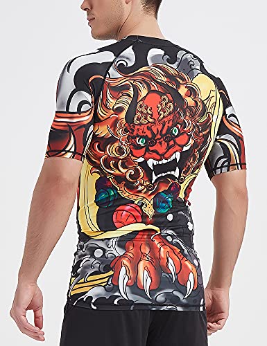 LAFROI Camisa de compresión de manga corta UPF 50+ Baselayer Performance para hombre, Baile de, L