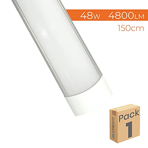 Lampara Luminaria 150cm. 48W. Color Blanco Frio (6500K). Tubo led integrado T8. 4800 lumenes. Pantalla led slim.