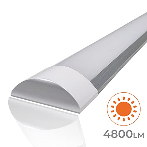 Lampara Luminaria 150cm. 48W. Color Blanco Frio (6500K). Tubo led integrado T8. 4800 lumenes. Pantalla led slim.