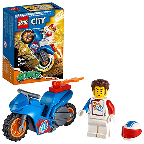 LEGO 60298 City Stuntz Moto Acrobática: CoheteJuguete con Moto con Rueda de Inercia y Mini Figura del Piloto para Niños 5 años