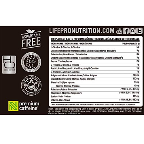 Life Pro Elektro 500g | Pre Workout en Polvo | Suplemento Pre Entreno | Nueva Formula (WATERMELON)