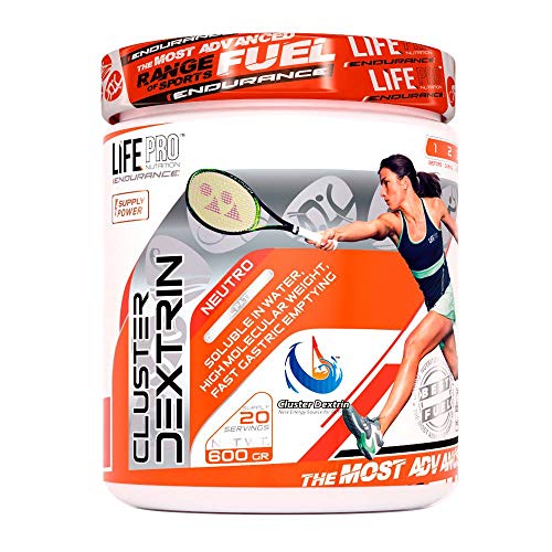 Life Pro Endurance Cluster Dextrin – Batido de carbohidratos para una recuperación rápida post workout – Hidratos de carbono la recuperación muscular y el rendimiento deportivo – 600gr – Sabor Neutro