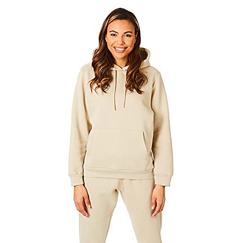 Light & Shade LSLSWT005 - Sudadera con capucha para mujer con capucha suave al tacto, con capucha y capucha, color arena, talla mediana