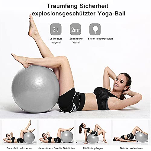 Liujiami Balones de Ejercicio Pelota de Gimnasia Yoga Pilates con Bomba Oficina Equilibrio Silla Pelota de Estabilidad Pelota de Maternidad 45/55/65/75/85cm